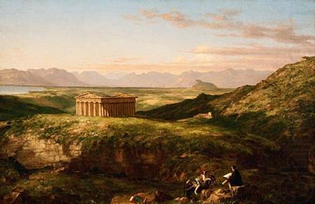 Thomas Cole The Temple of Segesta with the Artist Sketching (mk13) china oil painting image